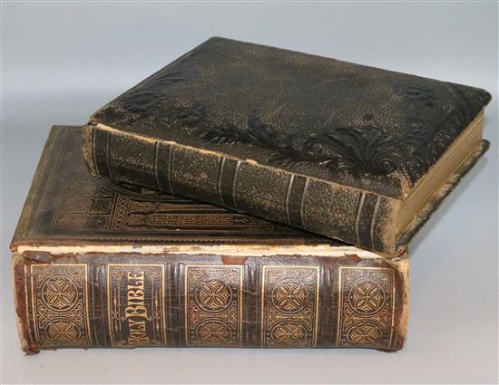 Two early volumes, a Victorian bible and an album of photos